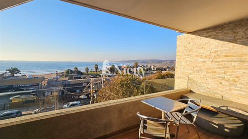 Vista Al Mar Con Azotea Privada,impecable Y Soleado. Concón