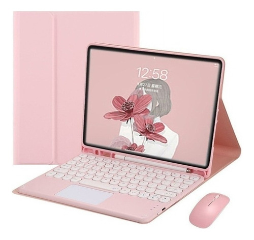 Funda de teclado y ratón para Samsung Galaxy Tab S6 Lite ñ Color rosa claro