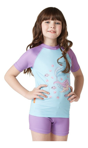 Remera Manga Corta Filtro Uv Niña Sirena Yakka