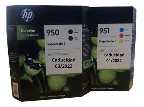 Cartucho De Tinta Hp 951 Colores Y 950 Negro Originales