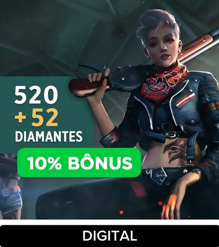 Free Fire - 520 Diamantes + 10% De Bonus Gift Card (Digital)
