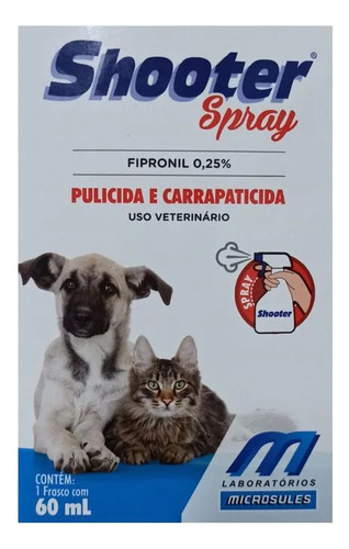 Pulicia E Carrapaticida Microsules Shooter Spray 60 Ml