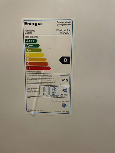Freezer Horizontal Whirlpool Wha22d1 Blanco 220l Blanco (Usado)