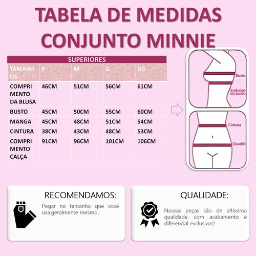 Imagem 8 de 10 de Conjunto Moletom Feminino Personagem Minnie Mickey De Frio