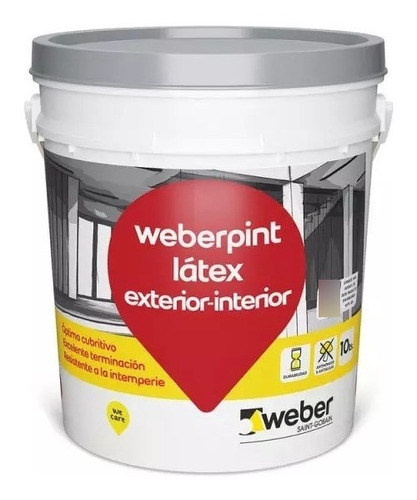 Weberpint Látex Exterior - Interior 10 Litros Color Blanco
