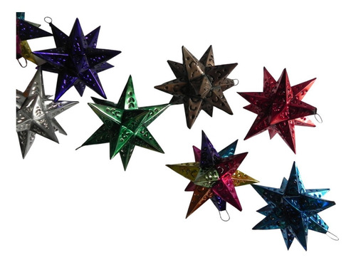 Imagen 6 de 7 de Esferas Navideñas Artesanales, 10 Estrellas De Latón
