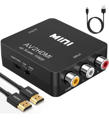 Ablewe Av/rca Converter A Hdmi 1080p + Hdmi Cable