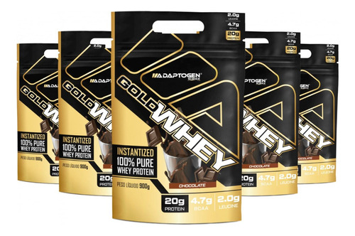 Kit 5 Unidades Gold Whey Adaptogen Concentrado 900g