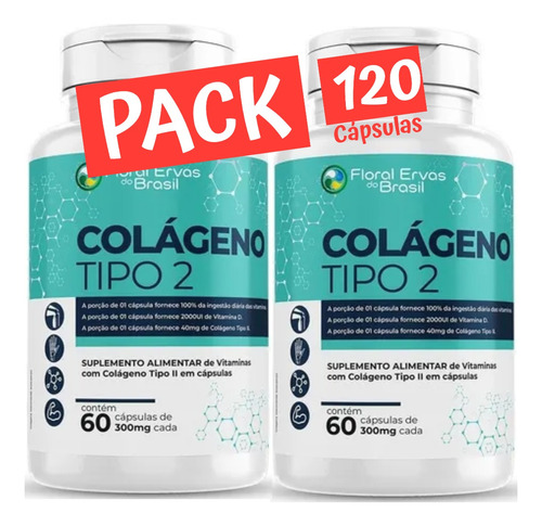 Colágeno Tipo 2 Con Vitamina C,d,b1,b12 y E, 40mg 60 Capsulas Sin Sabor