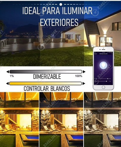 Imagen 6 de 9 de Reflector Led 20w Wifi Luz Fria Calida Rgb Smartlife Ip65