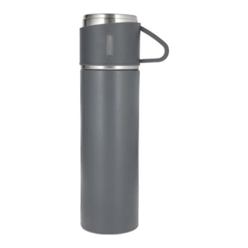 Garrafa Térmica Caneca 450ml Aço Inox - Cinza