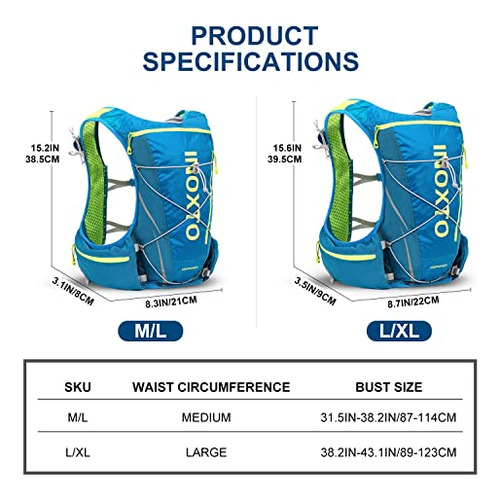 Mochila Hidratación Inoxto 1.5l Para Trail Running