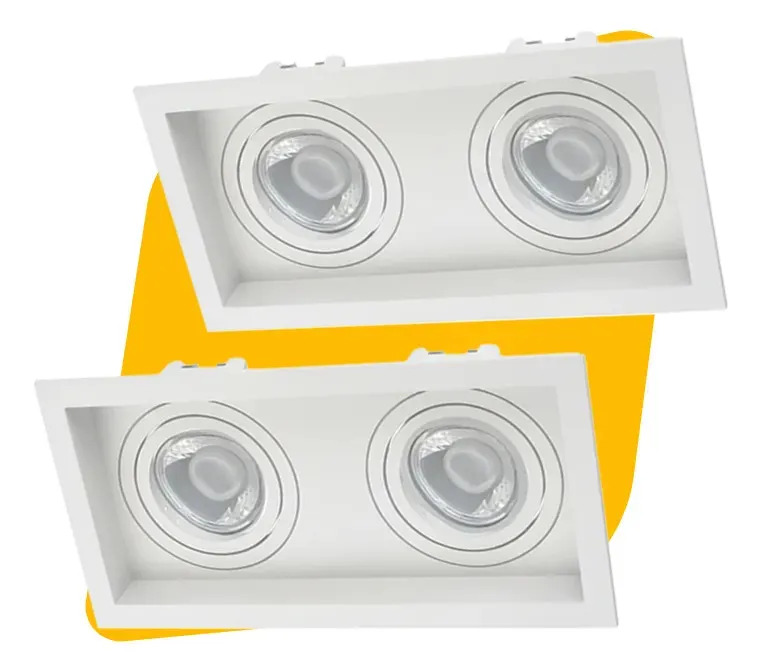 Kit 2 Spot Duplo Par20 Embutido Recuado Branco