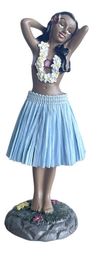 Muñeca Hawaiana Para Salpicadero, Bailarina Posando, Azul