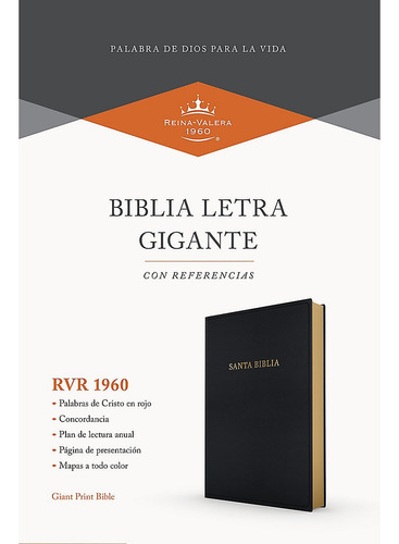 Biblia Rvr60/letra Gigante/referencias/negro/imitacion Piel