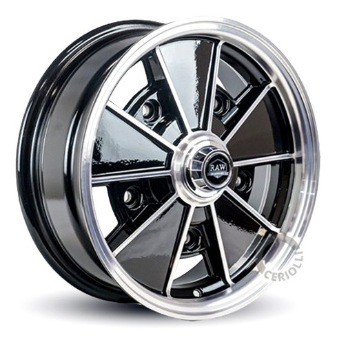 Roda Brm Preta Diamantada Aro 15 / 5 Furos (5x205) 4 Rodas