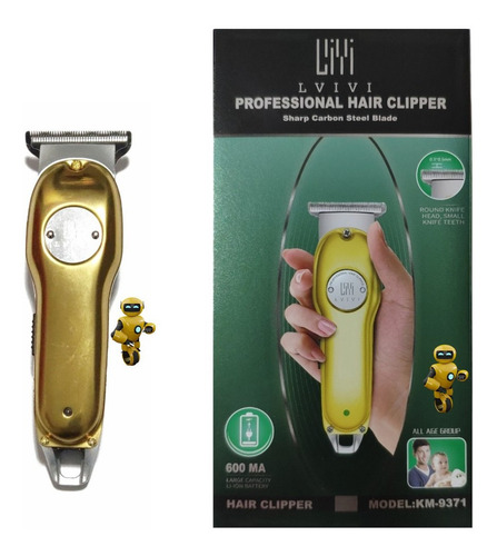 Imagem 3 de 6 de Maquininha Cordless Acabamento Cortes Degradê Lvivi Km-9173