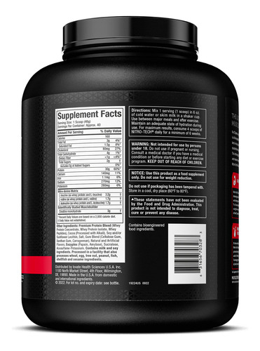Muscletech Nitro Tech Whey Protein Proteina X 4 Lb