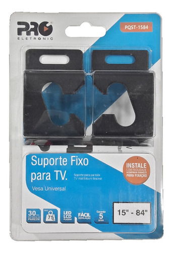 Suporte De Parede Fixo Universal Tv Proeletronic Pqst-1584