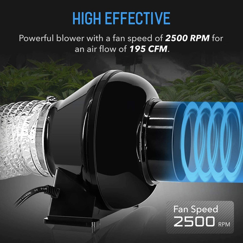 Ipower Ventilador De Ventilación En Línea De Conducto De 4 P