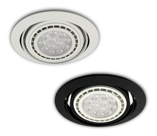 Spot Embutir Ar111 Gu10 Zac Blanco Negro Cardanico 12w Led