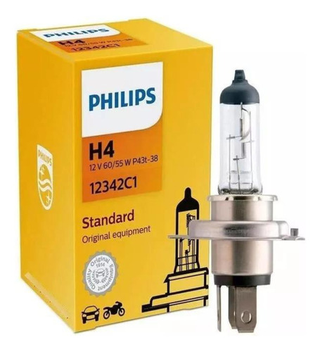 10 Lâmpadas Philips Halogena H4 12v 55w Standard Atacado