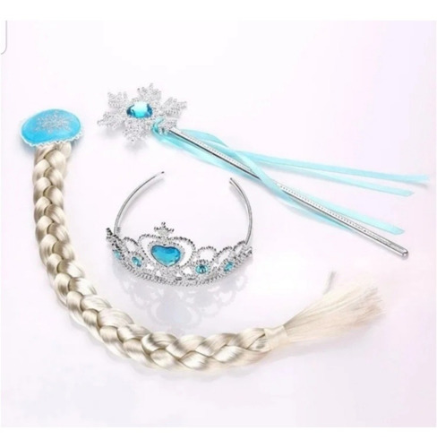 Tiara Corona Cetro Y Trenza De Elsa De Frozen