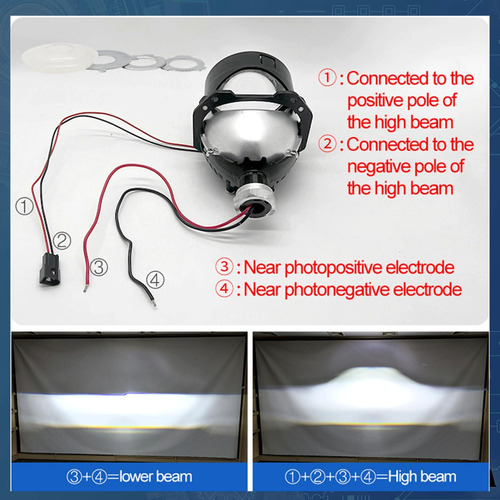 Lente De Proyector Honeycomb Bi Led De 2.5 Pulgadas, Faro De