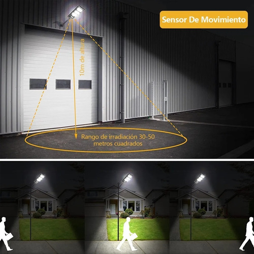Imagen 7 de 7 de Lámpara Led Solar 300w Luminaria Suburbana Alumbrado Publico
