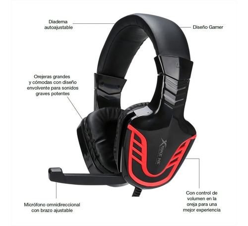 Auricular Vincha Y Micrófono Gamer C/ Cable Xtrike Me Hp-310