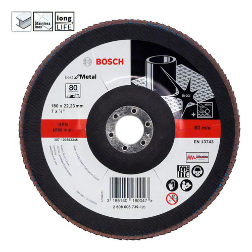 Disco De Lixa Flap Disc Curvo G80-7x7/8  Bosch 2608606739
