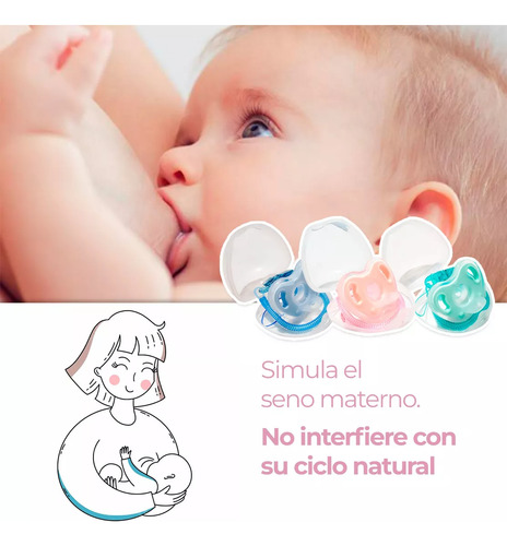 Chupón De Silicón Con Estuche Clip Sujetador 0-6 M Rosa 0-6 Meses