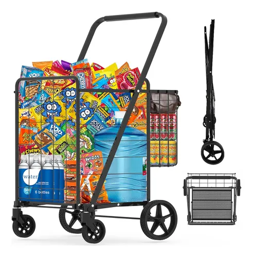 comprar Carrito De Compras Plegable Comestibles, Cesta Doble Ju...