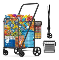 Comprar Carrito De Compras Plegable Comestibles, Cesta Doble Ju...