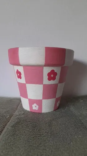 Maceta De Barro Pintada A Mano N°12- Arrayan