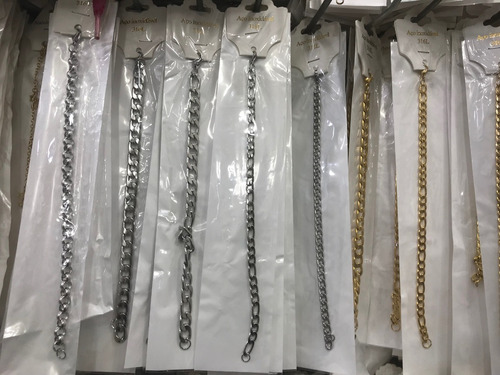 Corrente Aço Inox Kit 10 Peças Atacado + Cor Prateado
