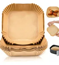 Comprar Pack X100 Bandeja Papel Molde Cuadrada Freidoras Aire 16 Cm Color Marrón