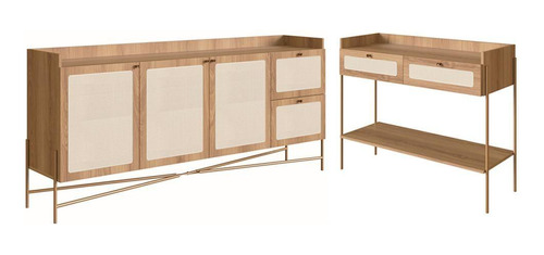 Conjunto Aparador E Buffet Palhinha Oslo Hanover Artesano