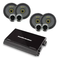 Comprar Paquete Amplificador 4 Ch+2 Sets De Medios 6.5 Audiobahn