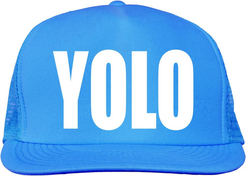 Yolo Neon Truckers Mesh Snap Back Hat En Azul Neón - Talla Ú