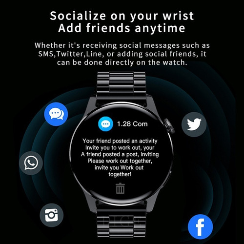 Lige Smartband Sport BW1256A 1.28" Color Negro