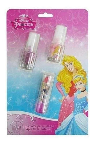 Maquillaje Infantil Labial+2 Esmaltes Princesas Disney