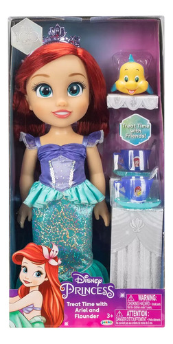 Muñeca Sirenita Princesa Ariel Sirena Y Pez Flounder Disney