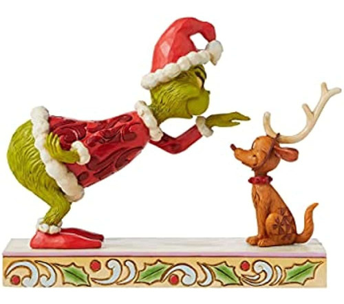 Figura De Enesco Dr. Seuss Grinch Inclinado Sobre Petting Ma