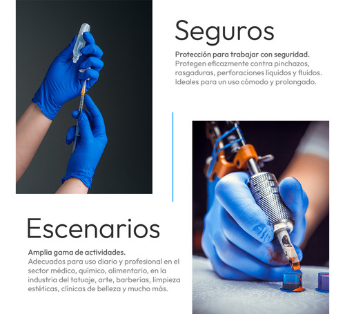 Guantes descartables antideslizantes Raganet Guantes de Nitrilo color azul talle Chico x 1000 unidades