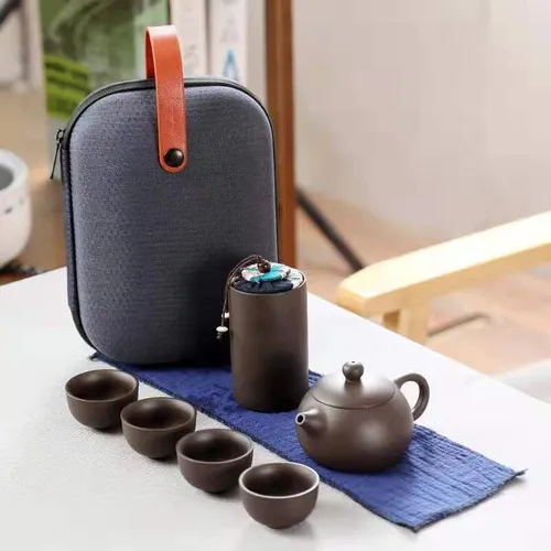 Juego De Té De Viaje Arena Morada Portátil
