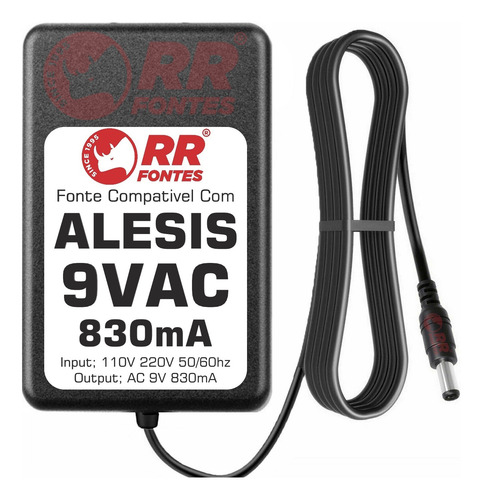 Fonte Ac 9v 830 Para Alesis Trigger Io Vocal Zapper A30980c