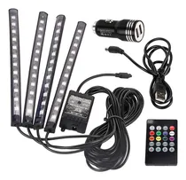 Comprar 4 Peças De Luzes De Led Para Carro Interior De Carro Rgb