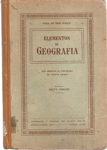 Elementos De Geografia - Cesar - Obra De Don Bosco