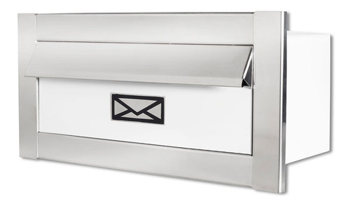 Caixa Correio 23 Prof Inox Carta Branca Preta Visor Água Luz